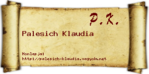 Palesich Klaudia névjegykártya